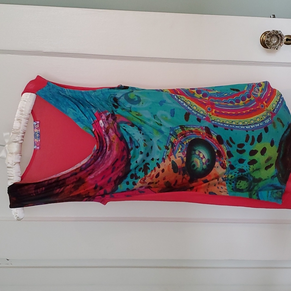 Multicolored Desigual sleeveless long top